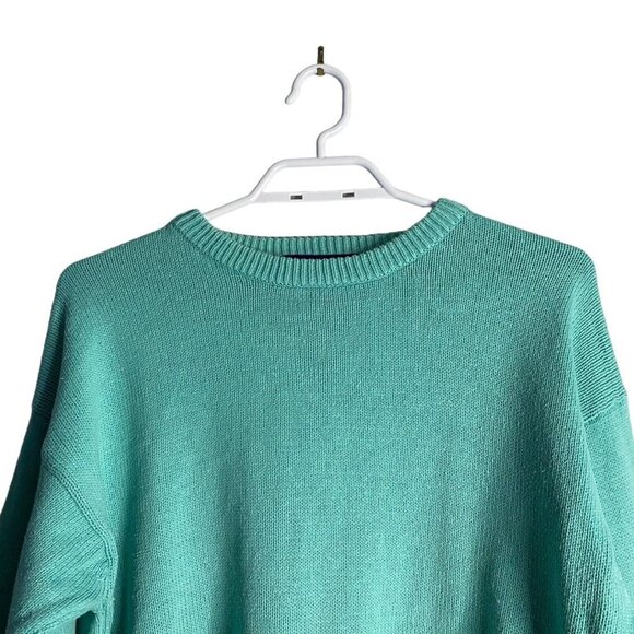 Bay Club Women's Vintage Teal Crewneck Knit Sweater - Picture 2 of 8